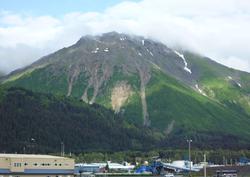 Photo of landslides above Seward AK