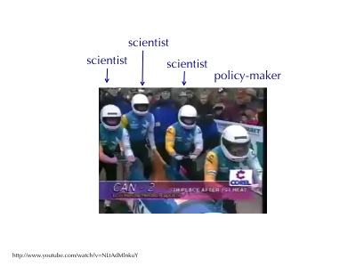 Scientists are like bobsled team pushers
