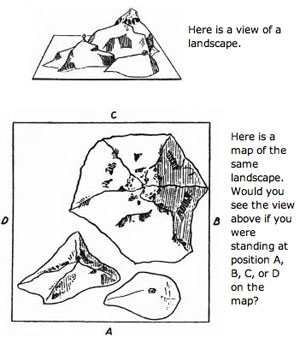 Sketch of Three Mountain task setup 