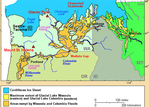 USGS map of Lake Missoula Flood area
