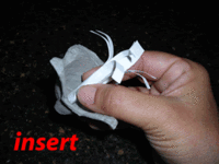 insert the tube in the egg cup