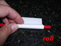 roll the sticky note around a pencil