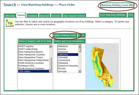 holding count after using the spatial filter