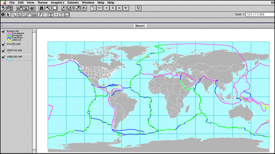 Themes arranged on base map