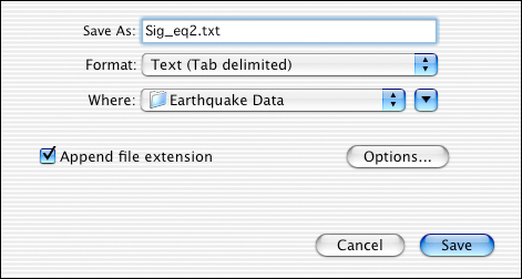 Save the inspected file as a tab delimited or comma delimited text file