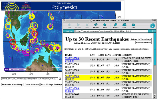 Zoom in and see earthquakes