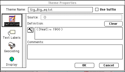 Theme properties options