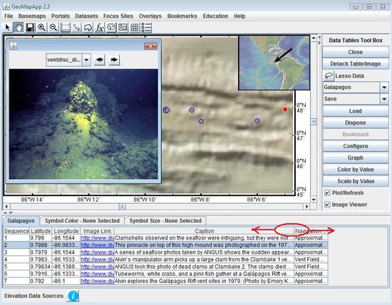 Adjusting column width in GeoMapApp data table
