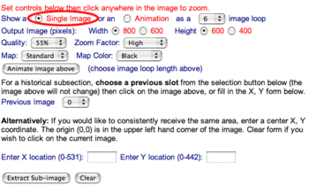 This image shows the controls for manipulating a single goes image.