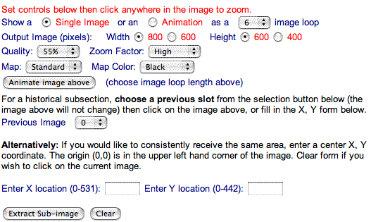 this image shows the controles for manipulating the goes image