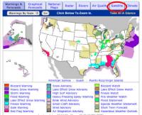 Home page of the National Weather Service, www.weather.gov