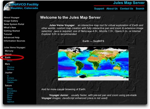 Location of Earth link
