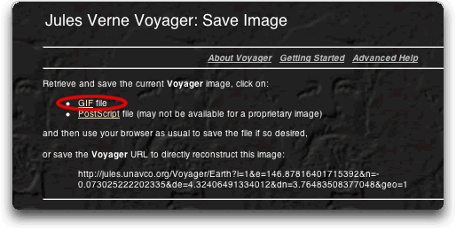Location of GIF link on Save Image page