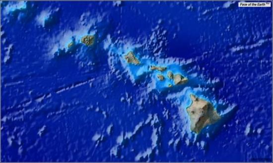 Map image centered on Hawaii