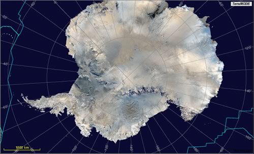 Antarctica as viewed by MODIS