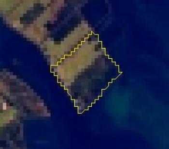 Land created between 1992 and 1995 outlined by freehand tool
