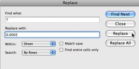 Excel Replace
