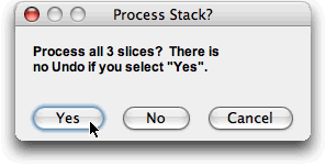 Dialog box to process entire stack