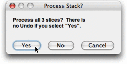 Dialog box to process entire stack