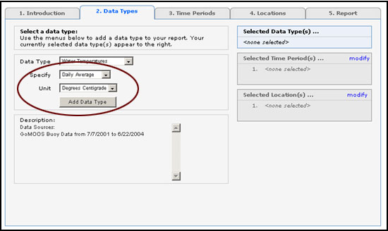 specifying the gomoos data to select