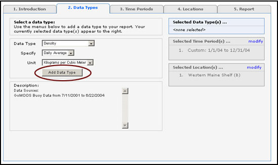 final step in selecting density as a data type