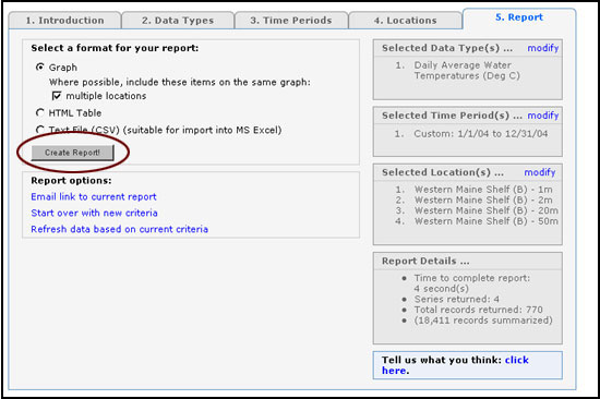 selecting an output format