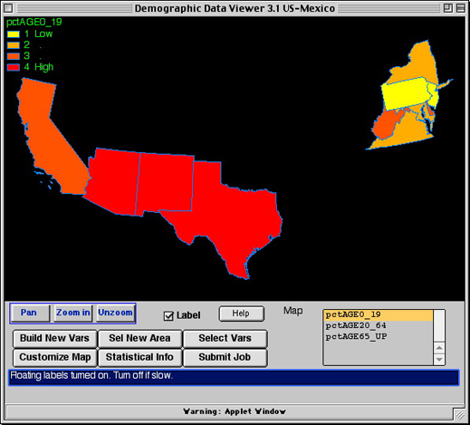State Maps of percent of population