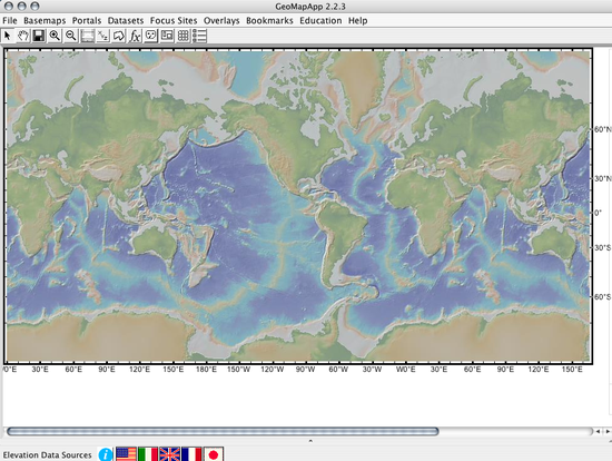 Whole view of GeoMapApp
