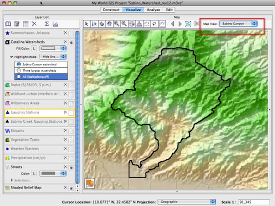 sabino canyon map view