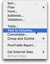 text to columns