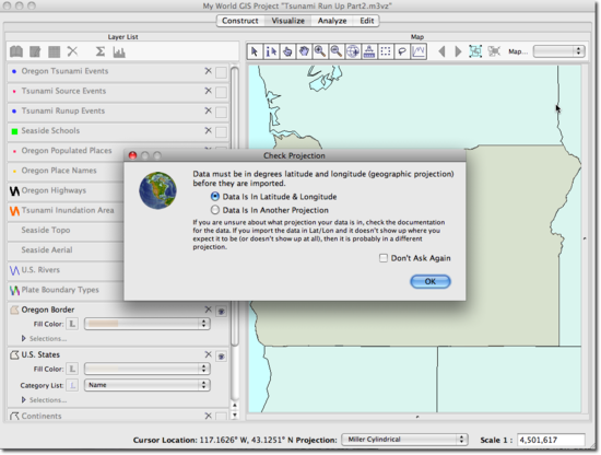 check projection window