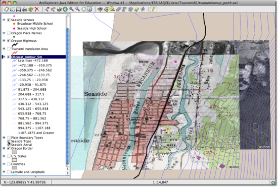 topo and aerial on map
