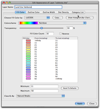 edit appearance window