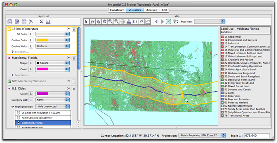 map with buffer