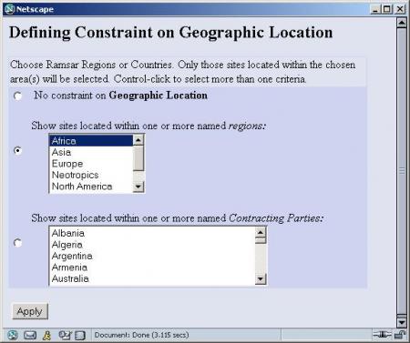 Wetlands Select Location Limited to Africa