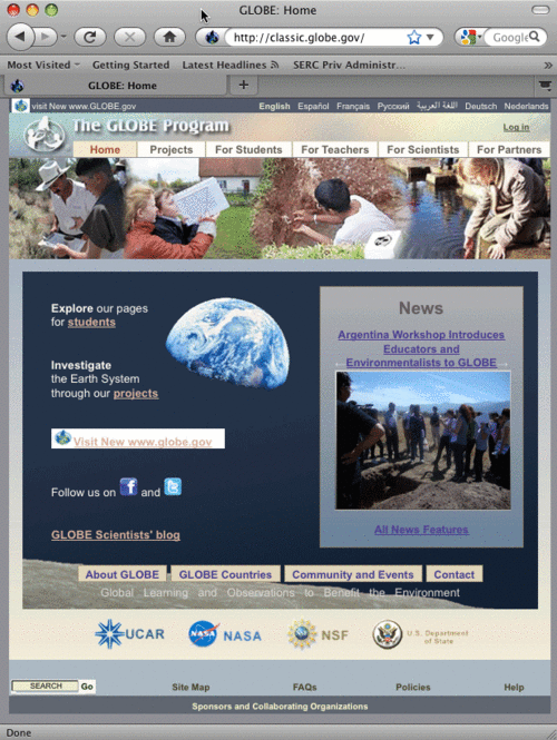 GLOBE Classic Home Page