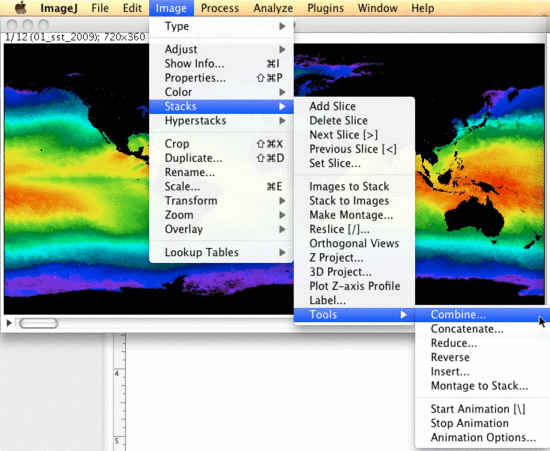 ImageJ: Combine Stacks