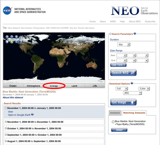 NEO Energy tab