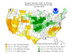 palmer drought map June 28, 2008