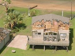 Beach house in Matagorda, FL with wind damage