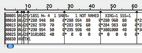 An enlarged view of the column width settings