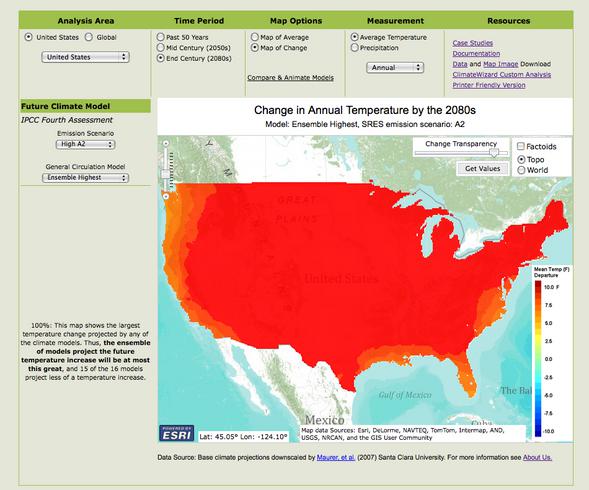 climate  wizard temp 2080