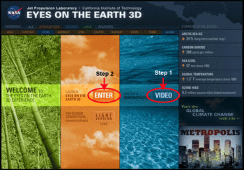 Eyes on the Earth 3-D Intro Screen