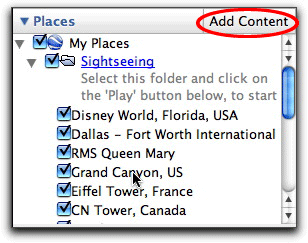 Places Panel: Add Content