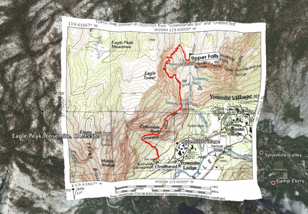Yosemite Map with Terrain