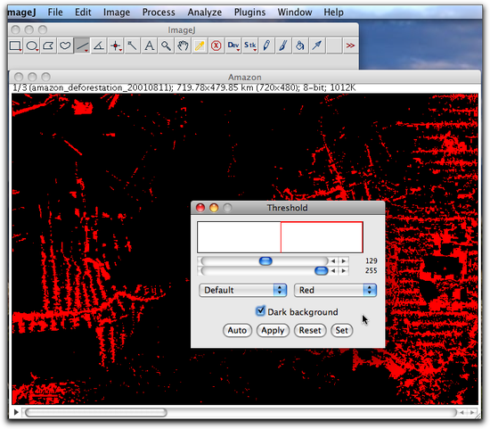 image adjust threshold dark background