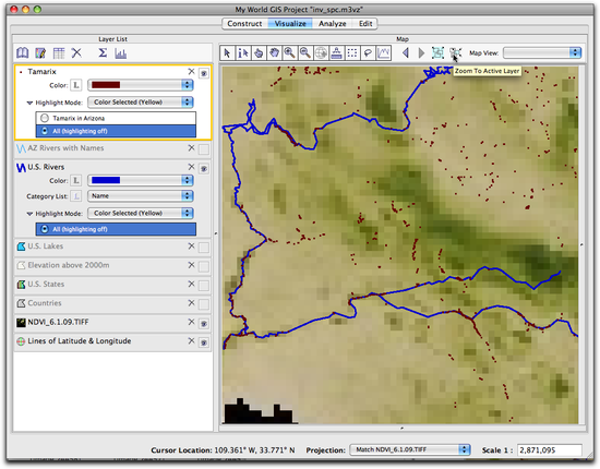 16 zoomed in to Tamarix and NDVi