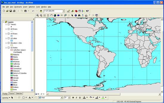 1X zoom South America ArcGIS