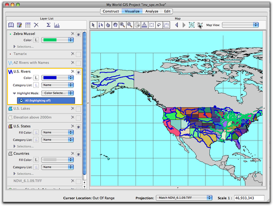 53 US rivers zoomed in