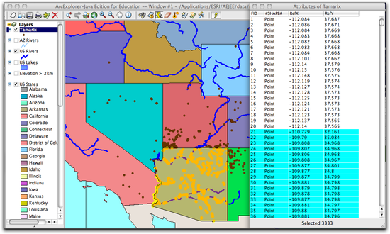 attribute table open and map
